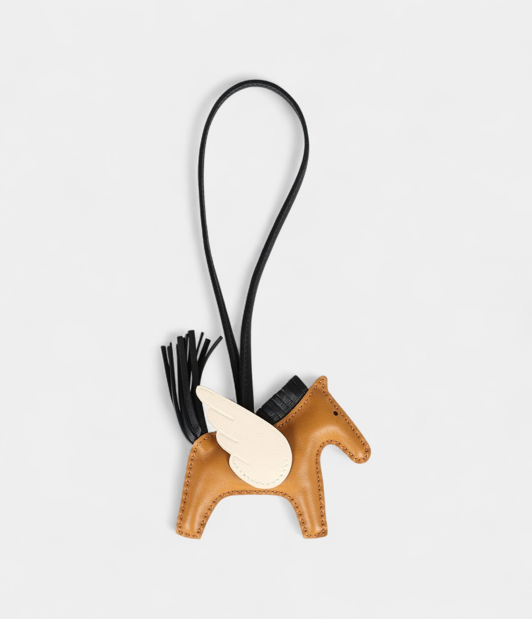 Hermès Pegase Rodeo Bag Charm PM Sesame Black Nata Milo Lambskin