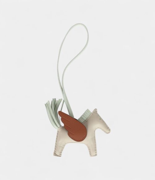 Hermès Pegase Rodeo Bag Charm PM Vert Fizz Craie Gold Milo Lambskin