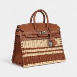 Hermès Picnic Birkin 25 Gold Swift and Stripe Wicker Palladium Hardware