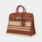 Hermès Picnic Birkin 25 Gold Swift and Stripe Wicker Palladium Hardware