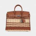 Hermès Picnic Birkin 25 Gold Swift and Stripe Wicker Palladium Hardware