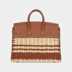 Hermès Picnic Birkin 25 Gold Swift and Stripe Wicker Palladium Hardware