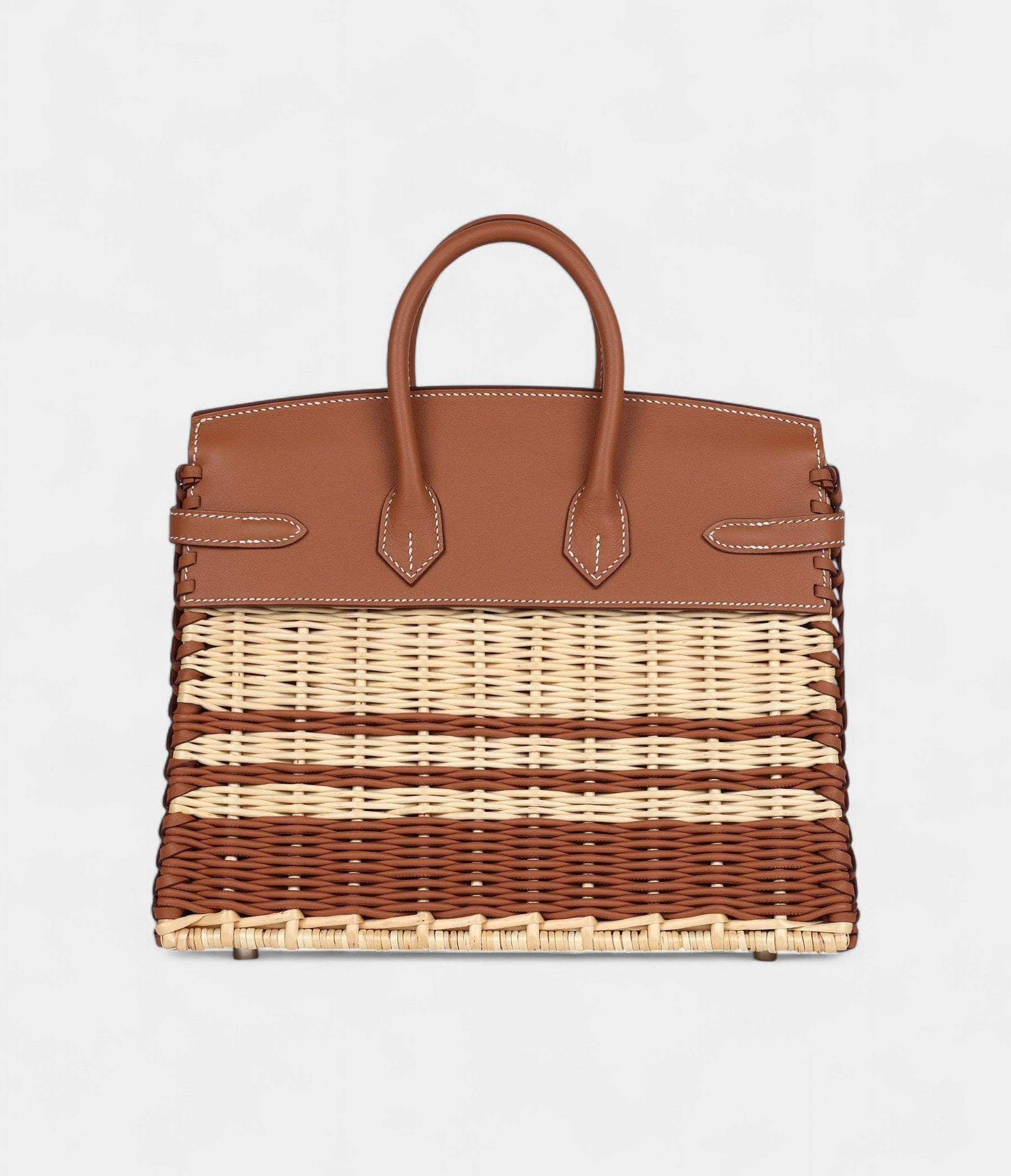 Hermès Picnic Birkin 25 Gold Swift and Stripe Wicker Palladium Hardware