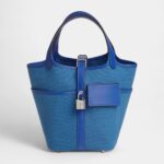 Hermès Picotin Lock 18 Pocket Goeland Canvas and Swift Calfskin Palladium Hardware