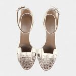 Hermès Premiere 105 Sandals Himalaya Niloticus Crocodile Palladium Hardware 37 EU