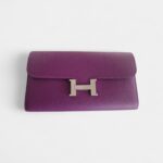 Hermès Purple Constance Leather Wallet