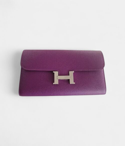 Hermès Purple Constance Leather Wallet
