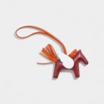 Hermes Rode Pegase Pm Bag Charm Rouge Crenat Cornaline Blue Brume Stamp U