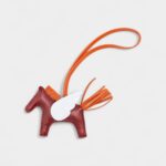Hermes Rode Pegase Pm Bag Charm Rouge Crenat Cornaline Blue Brume Stamp U