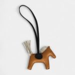 Hermès Rodeo Bag Charm PM Sesame Craie Black Milo Lambskin