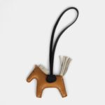 Hermès Rodeo Bag Charm PM Sesame Craie Black Milo Lambskin
