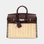 Hermès Rouge Sellier Swift and Osier Wicker Picnic Birkin 25 Palladium Hardware