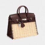 Hermès Rouge Sellier Swift and Osier Wicker Picnic Birkin 25 Palladium Hardware