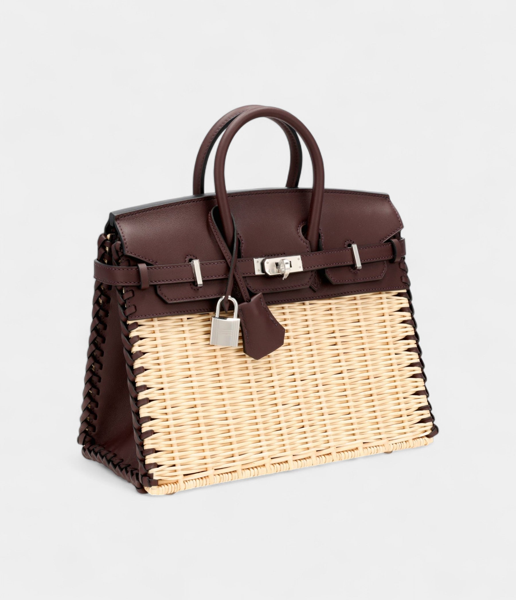 Hermès Rouge Sellier Swift and Osier Wicker Picnic Birkin 25 Palladium Hardware