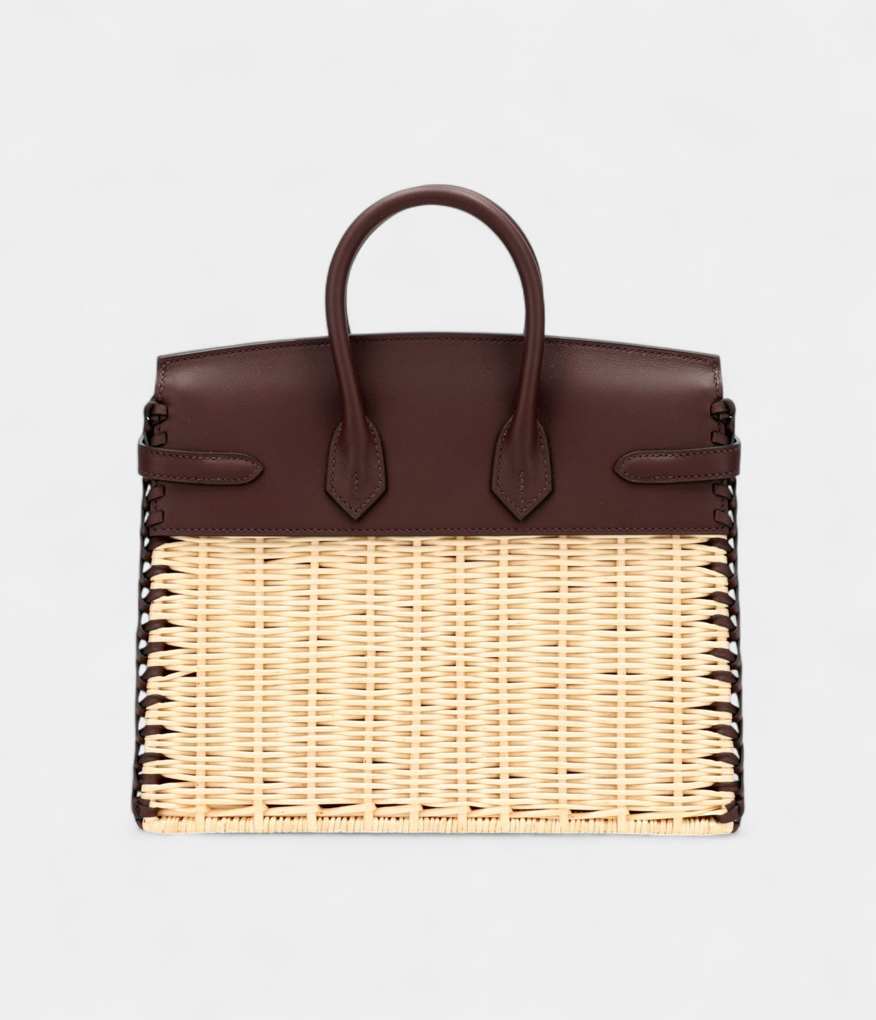 Hermès Rouge Sellier Swift and Osier Wicker Picnic Birkin 25 Palladium Hardware