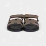 Hermès Chypre Techno Sandals Etoupe Epsom Palladium Hardware 40 EU