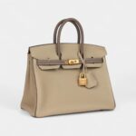 Hermès Special Order Etoupe and Trench Togo Brushed Gold Hardware