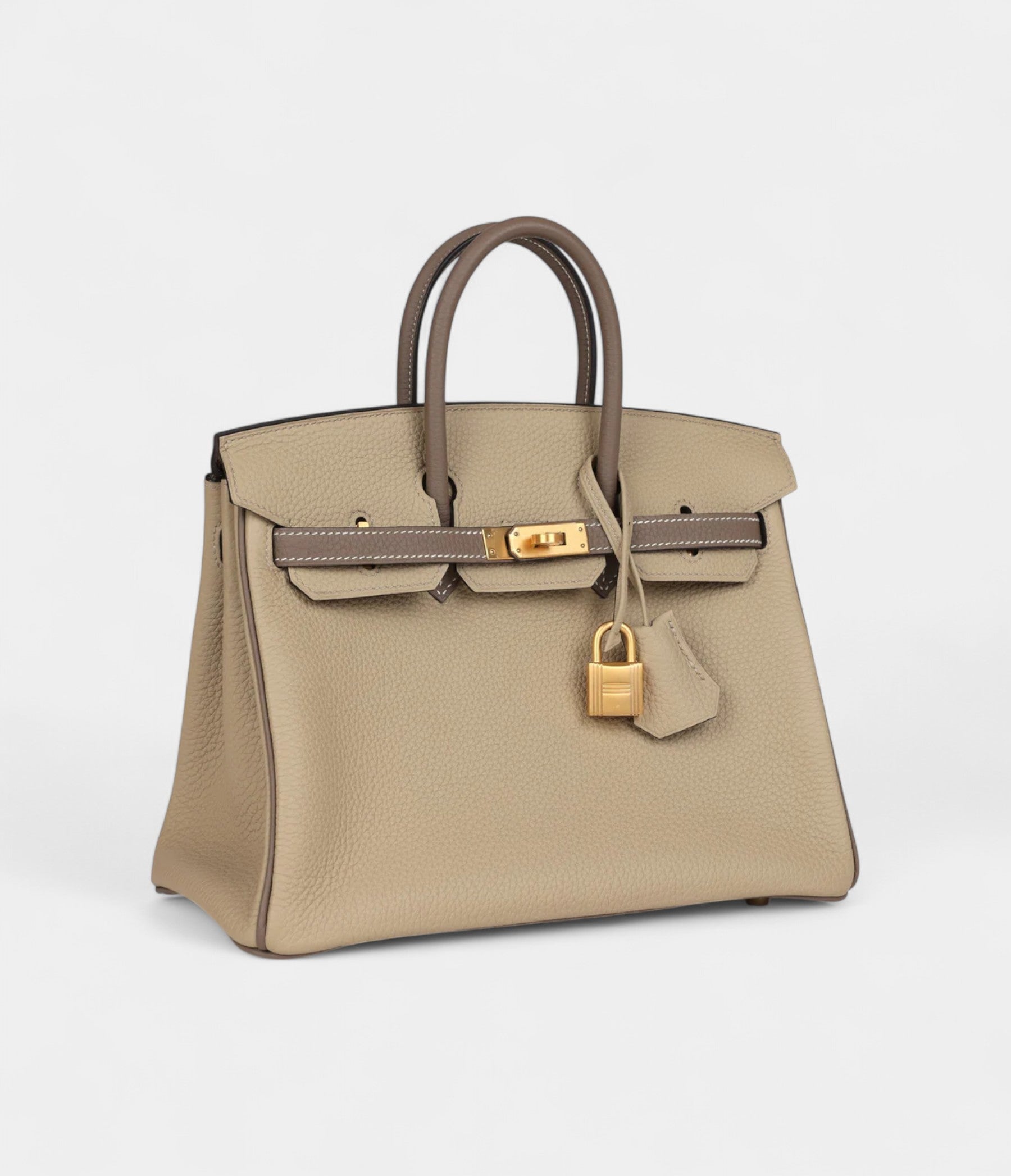 Hermès Special Order Etoupe and Trench Togo Brushed Gold Hardware