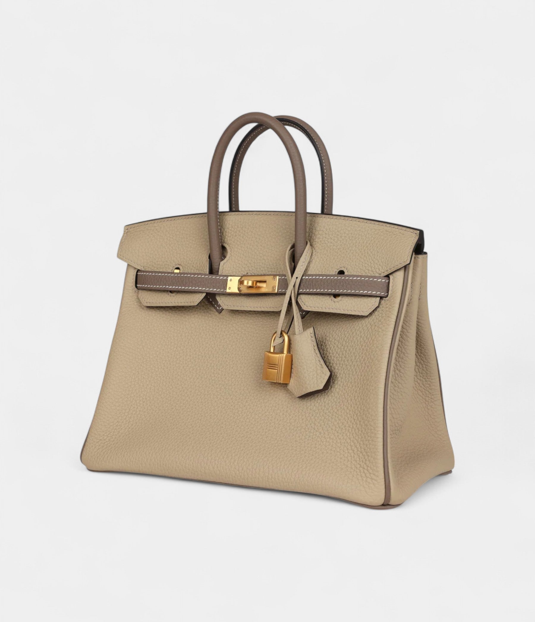 Hermès Special Order Etoupe and Trench Togo Brushed Gold Hardware