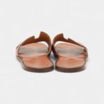 Hermes Tan Leather Izmir Flat Slide Sandals 45 EU