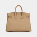 Hermès Trench Togo and Bougainvillea Verso Birkin 25 Palladium Hardware