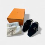 Hermès Velvet Mules & Clogs Luxurious Texture Meets Timeless Sophistication