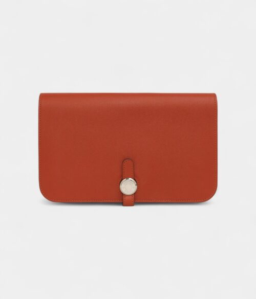 Hermès Vermillion Swift Leather Dogon Duo Wallet