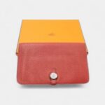 Hermès Dogon Duo Wallet In Red Calfskin Leather