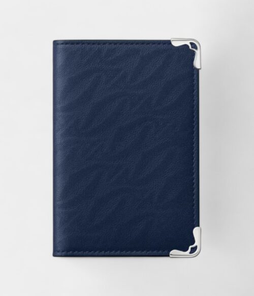 Must De Cartier 4 Credit Card Holder Navy Blue Perforated Calfskin