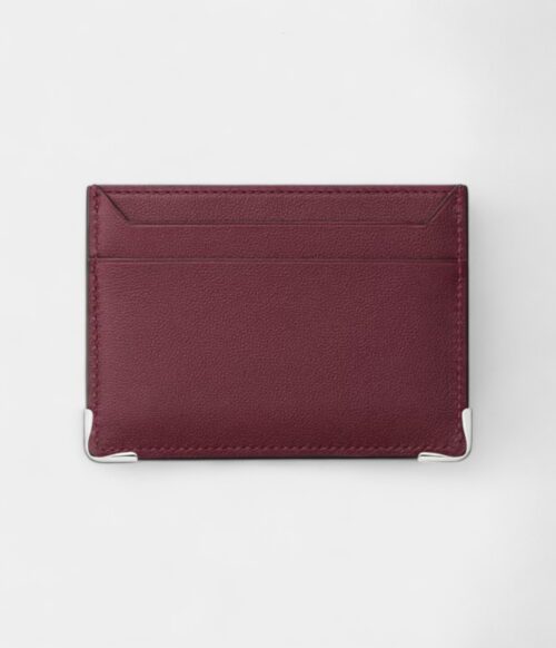 Must De Cartier Double Card Holder Burgundy Calfskin With XL Dots Logo