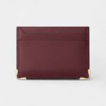 Must De Cartier Double Card Holder XL Logo Perforated Burgundy Calfskin