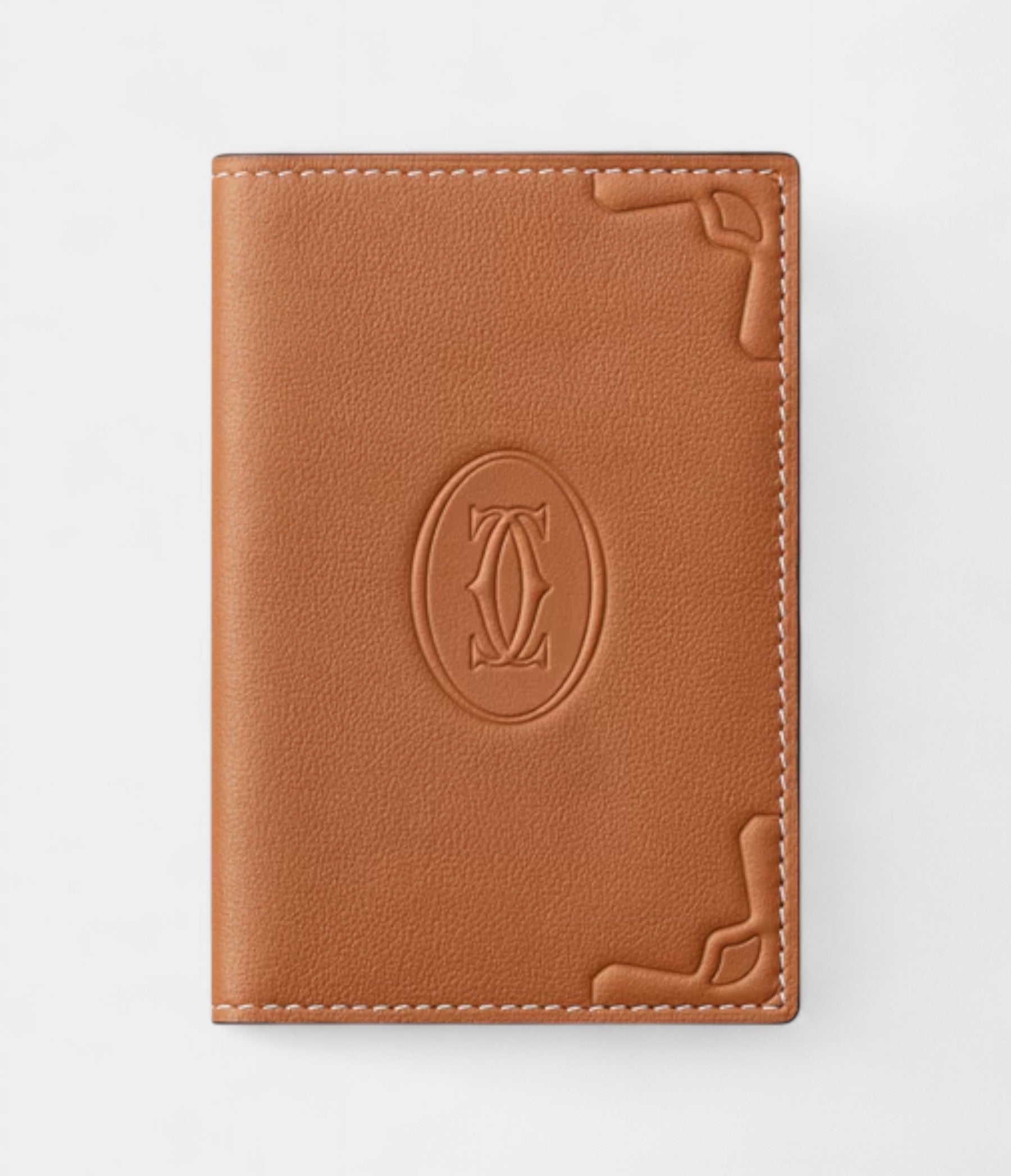 Must de Cartier 4-Credit Card Holder in Caramel Luxury Embossed Calfskin Heritage
