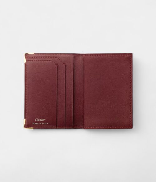 Must de Cartier Credit/Business Card Holder in Burgundy Calfskin