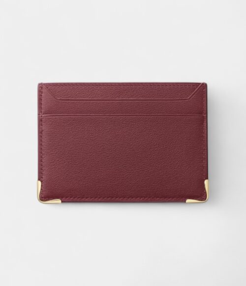 Must de Cartier Double Card Holder Signature Style in Burgundy Calfskin