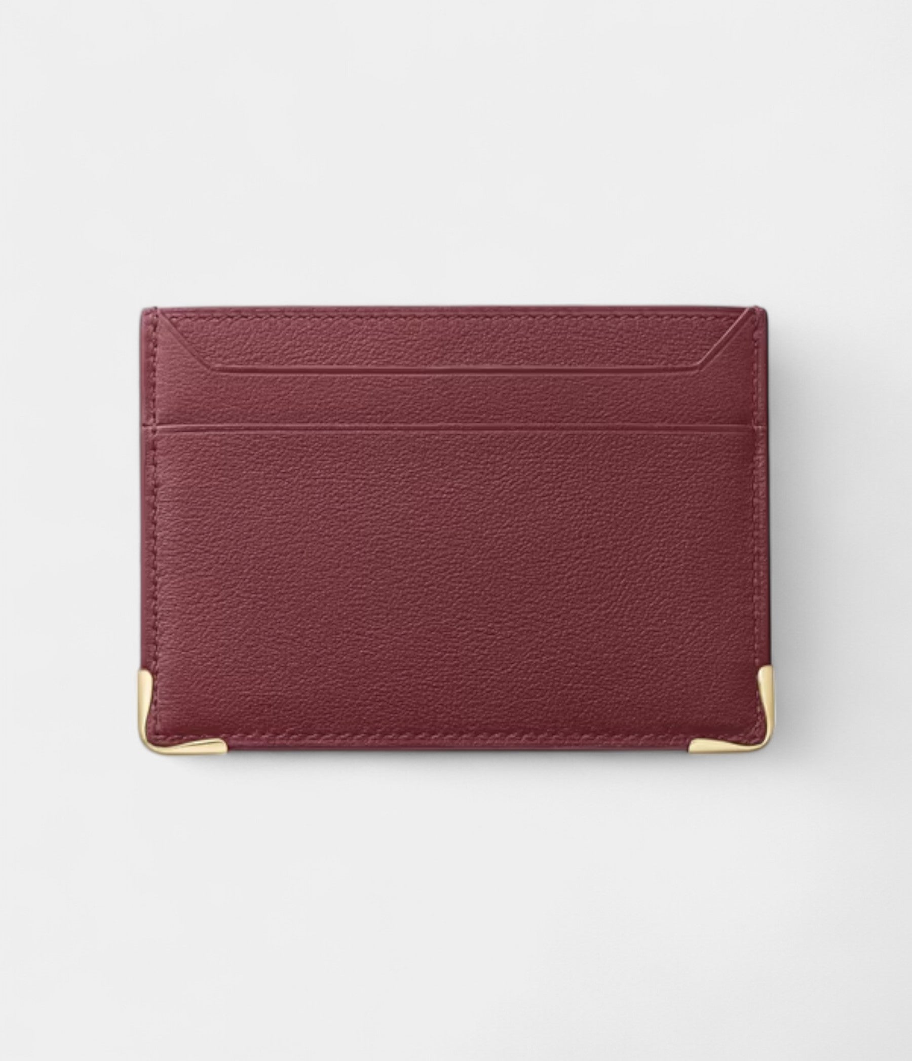 Must de Cartier Double Card Holder Signature Style in Burgundy Calfskin