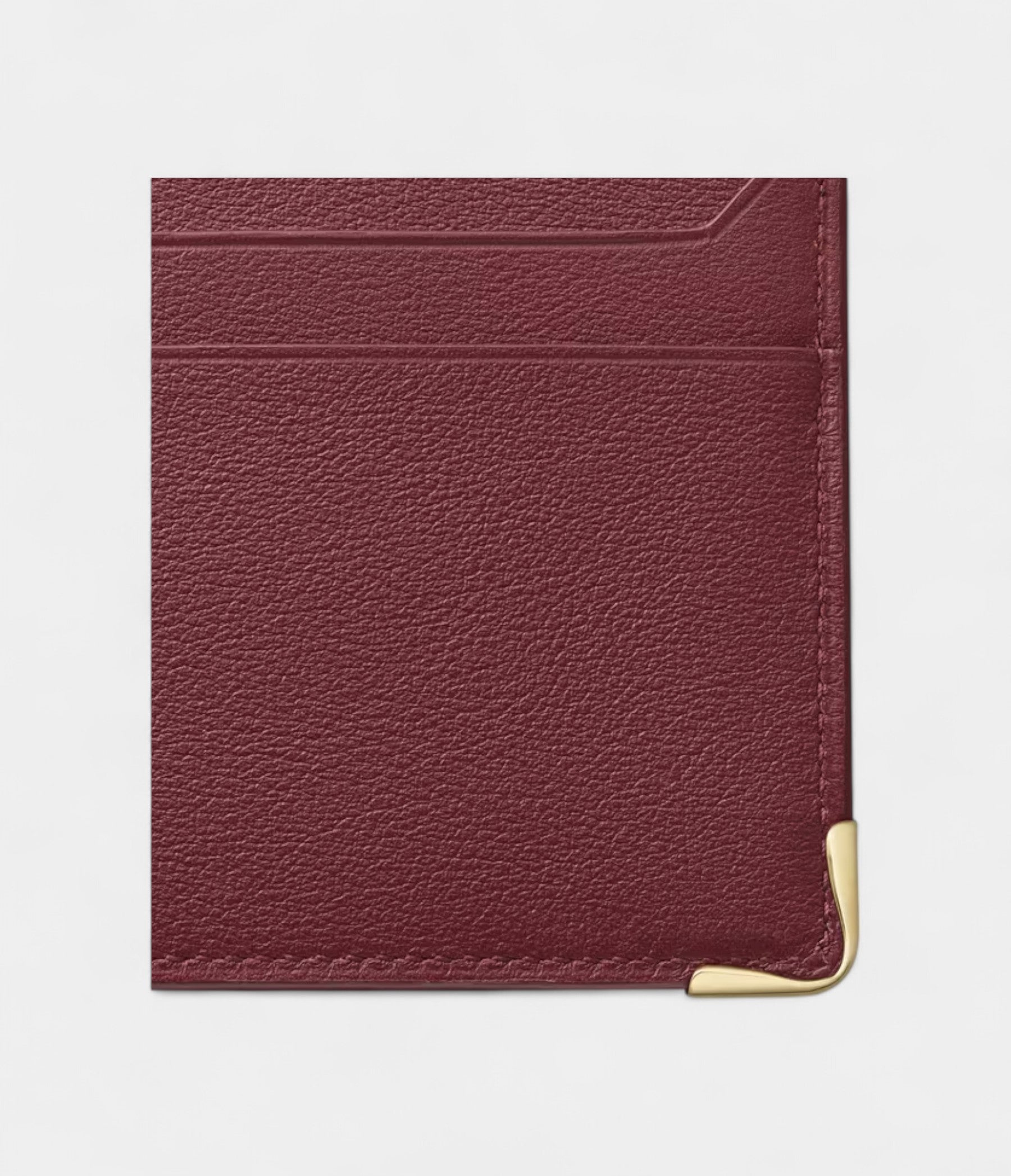 Must de Cartier Double Card Holder Signature Style in Burgundy Calfskin