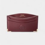 Must de Cartier Double Card Holder Signature Style in Burgundy Calfskin