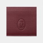 Must de Cartier Double Card Holder Signature Style in Burgundy Calfskin