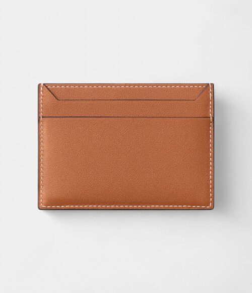 Must de Cartier Double Card Holder in Caramel Embossed Calfskin Refined Utility with Iconic Flair