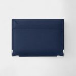 Must de Cartier Double Card Holder in Navy Blue Perforated Calfskin