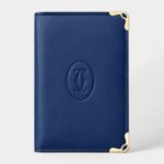 Must de Cartier Four Credit Card Holder in Deep Blue Calfskin