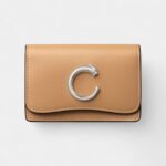 Panthère C De Cartier Business Card Holder With Zipper Camel Beige Calfskin
