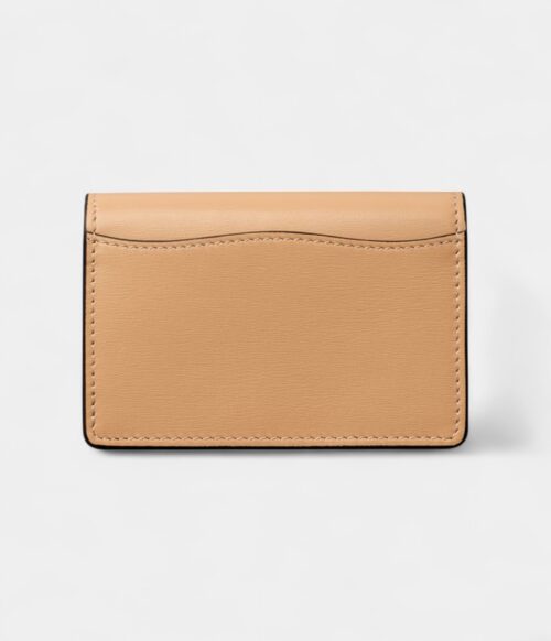 Panthère C De Cartier Business Card Holder With Zipper Camel Beige Calfskin