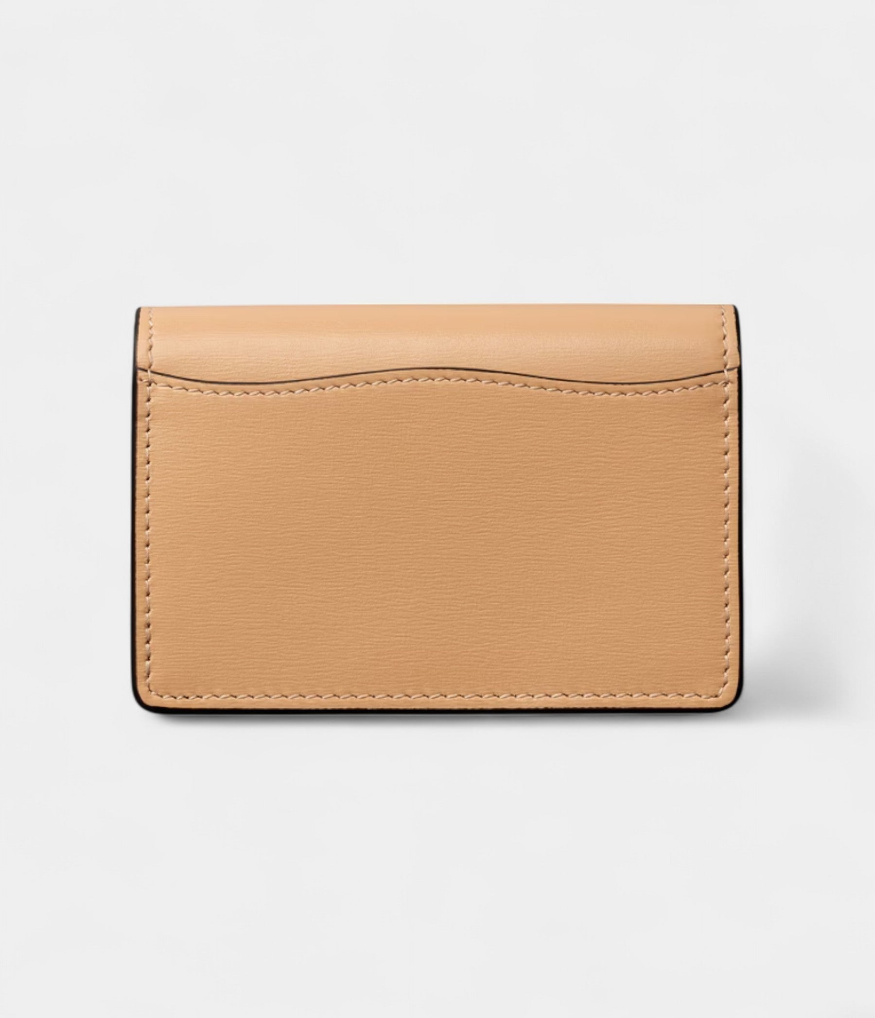 Panthère C De Cartier Business Card Holder With Zipper Camel Beige Calfskin