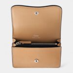 Panthère C De Cartier Business Card Holder With Zipper Camel Beige Calfskin