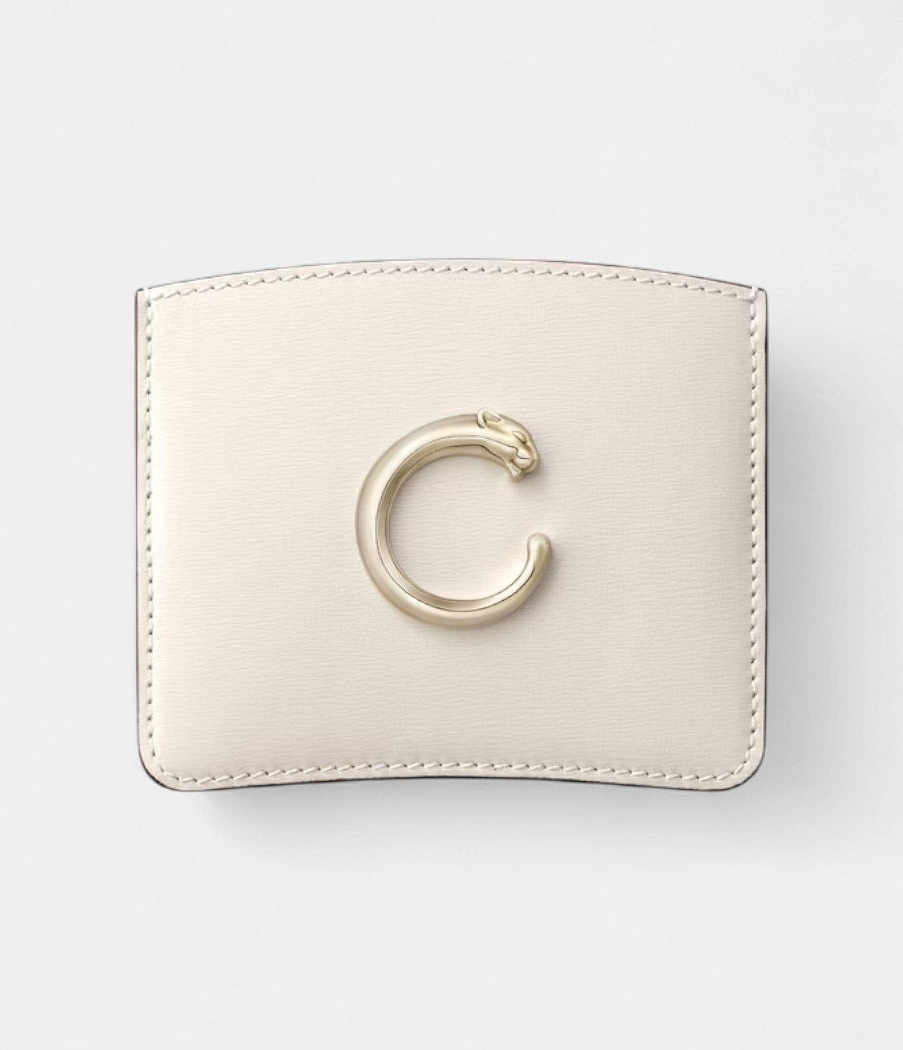 Panthère C de Cartier Simple Card Holder in Salt White