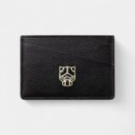 Panthère Graphique De Cartier Simple Card Holder Black Calfskin Golden