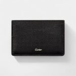 Panthère Graphique De Cartier Simple Card Holder Black Calfskin Golden