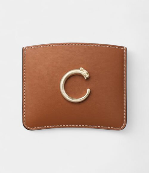 Panthère de Cartier Simple Card Holder in Caramel Calfskin