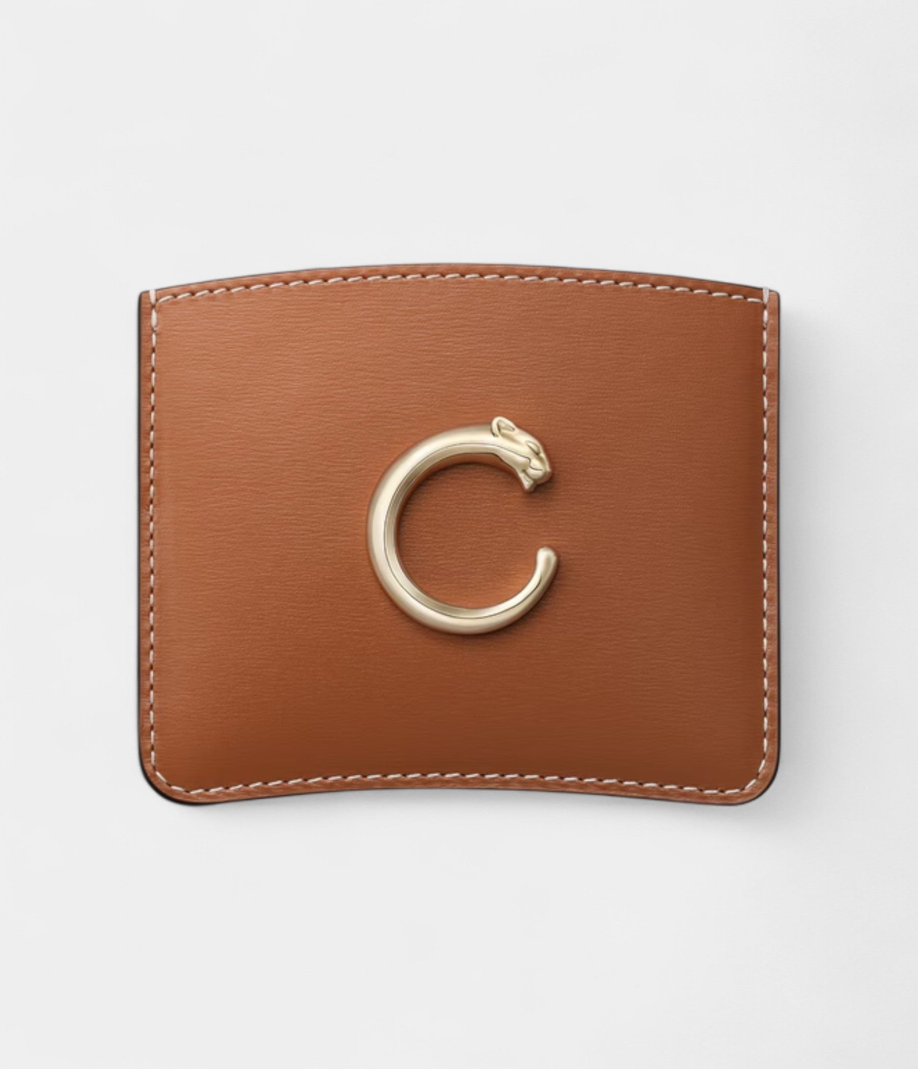Panthère de Cartier Simple Card Holder in Caramel Calfskin